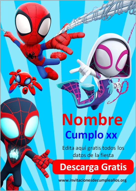 ▷ Video Invitación Spidey y sus sorprendentes amigos, Whatsapp